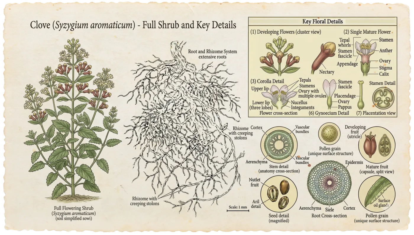 Clove botanical illustration