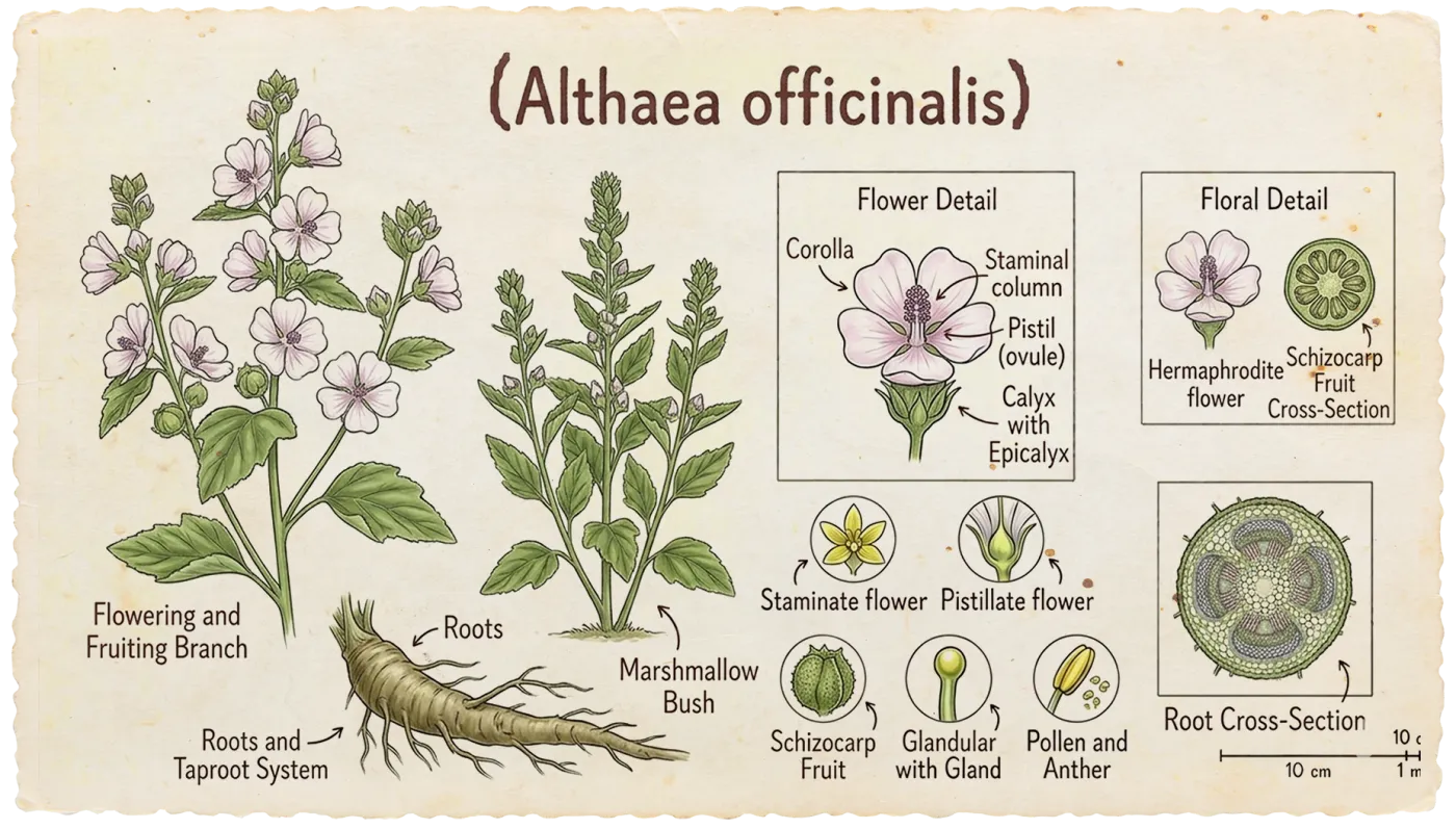 Marshmallow Leaf botanical illustration