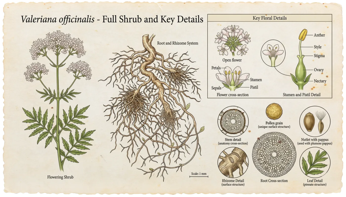 Valerian botanical illustration