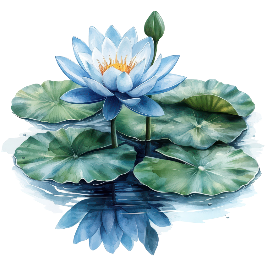 Blue Lotus botanical illustration