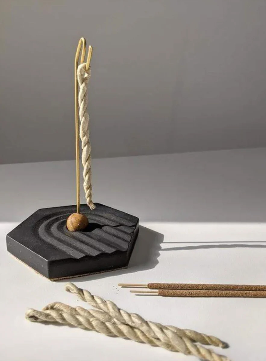 Hexahedron Concrete Incense Burner